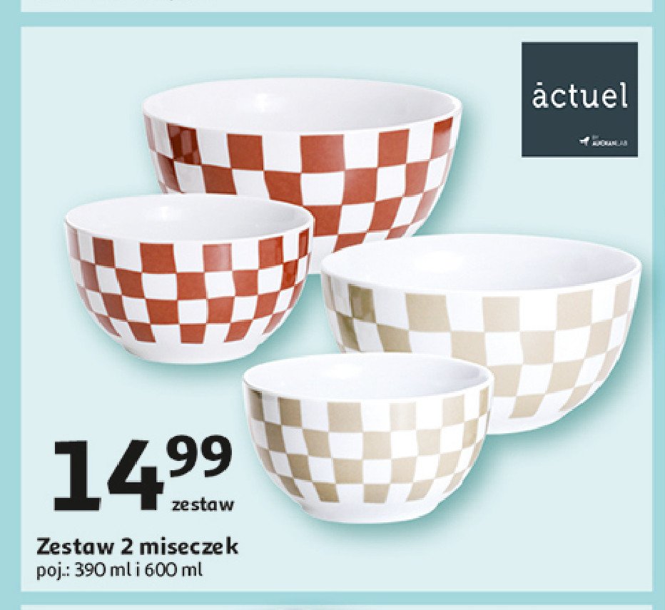 Zestaw miseczek 390 ml + 600 ml Actuel promocja