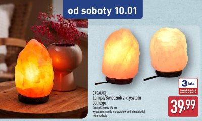 Lampa/Świecznik z kryształu solnego CASALUX promocja w Aldi
