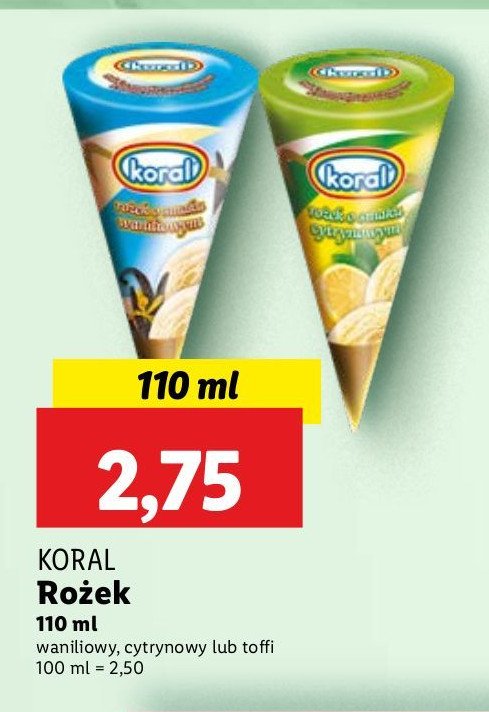 Rożek waniliowy Koral promocja w Lidl