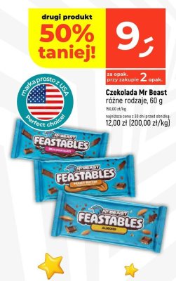 Czekolada Mr Beast różne rodzaje 60 g promocja w Dealz