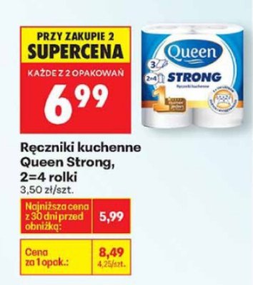 Ręczniki kuchenne Queen Strong, 2=4 rolki promocja w Biedronka