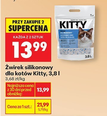 Żwirek silikonowy dla kotów 3,8 l promocja w Biedronka