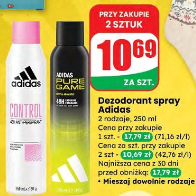 Dezodorant spray Adidas Control promocja w Dino