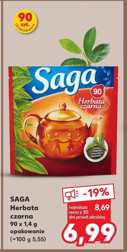 Herbata ekspresowa Saga promocja w Kaufland
