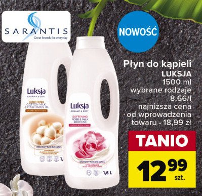 Płyn do kąpieli precious oils & cotton milk Luksja creamy & soft promocja w Carrefour