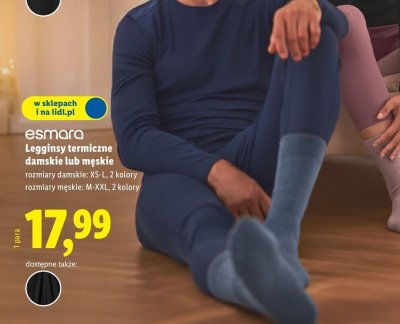Legginsy termiczne Esmara damskie lub męskie promocja w Lidl