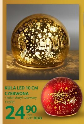 Kula LED 10 cm czerwona promocja w Selgros