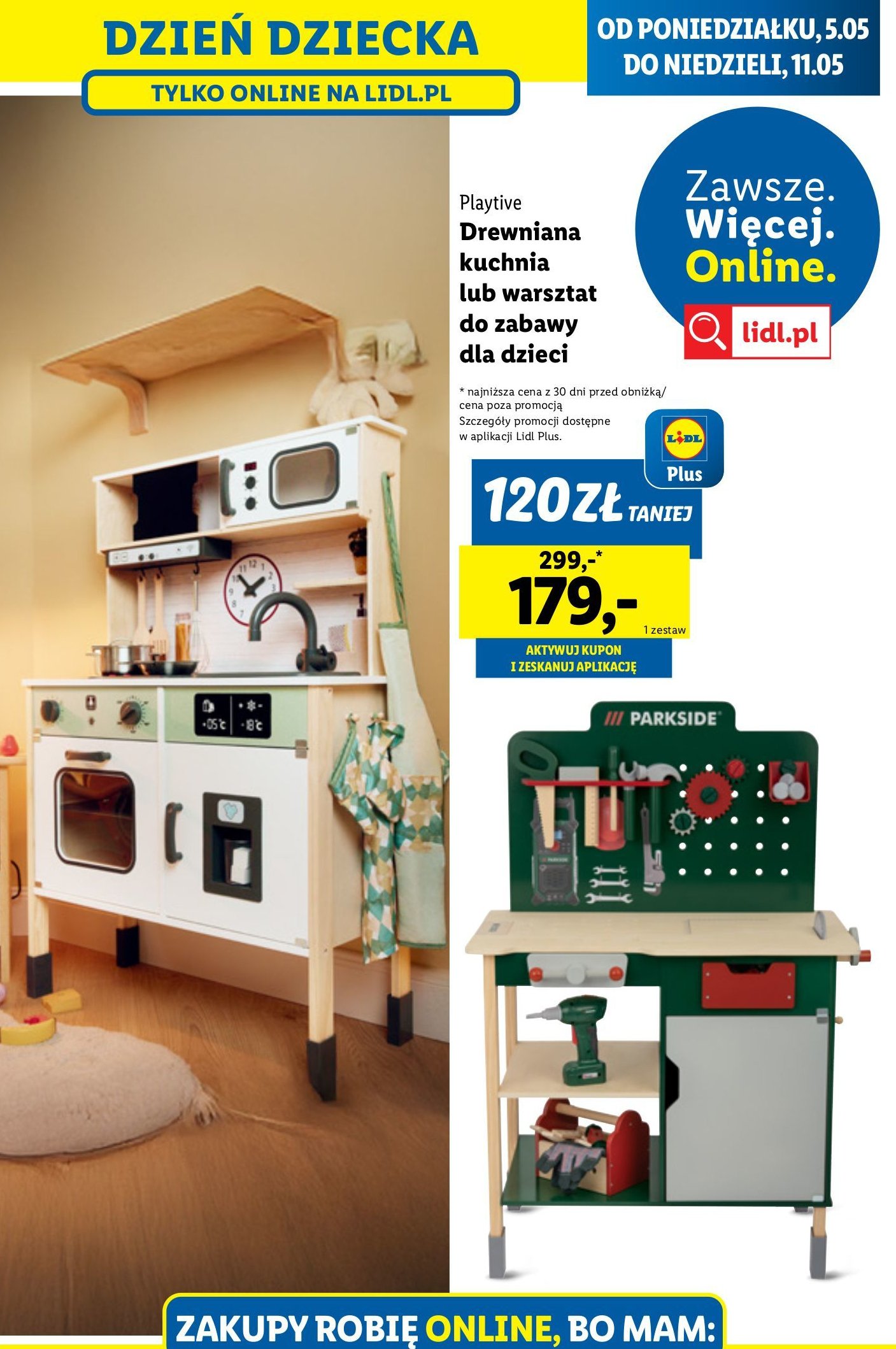 Kuchnia drewniana Playtive promocja w Lidl
