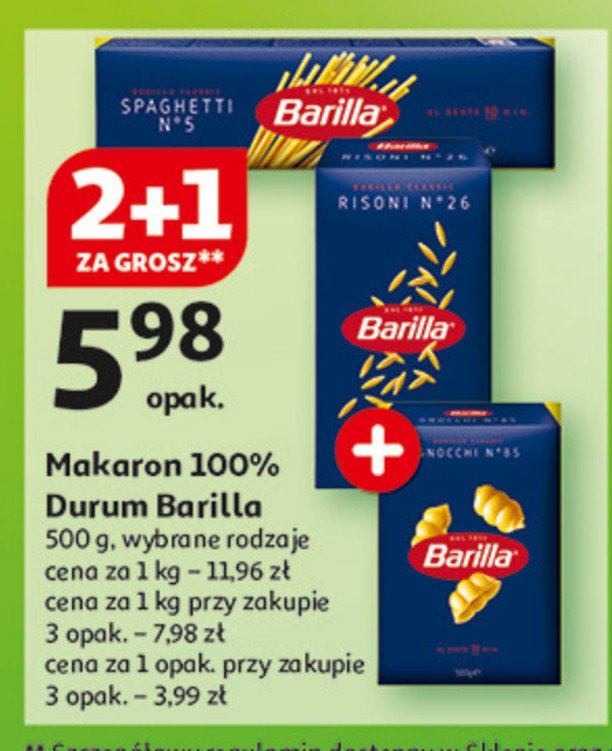 Makaron risoni Barilla promocja w Auchan