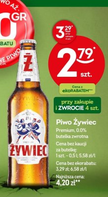 Piwo Żywiec Premium 0.0% 0.5l promocja w Żabka