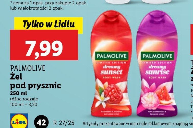 Żel pod prysznic dreamy sunrise Palmolive limited edition promocja w Lidl