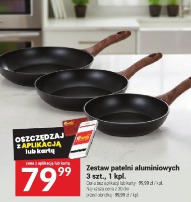 Zestaw patelni aluminiowych 3 szt., 1 kpl. promocja w Twój Market