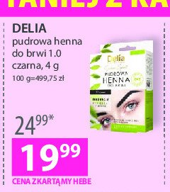Henna do brwi czarna pudrowa Delia eyebrow expert promocja