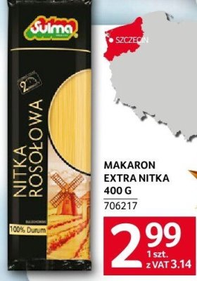 Makaron Nitka Rosołowa Extra Nitka Duma promocja w Selgros