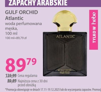 Perfumy GULF ORCHID Atlantic woda perfumowana męska promocja w Hebe