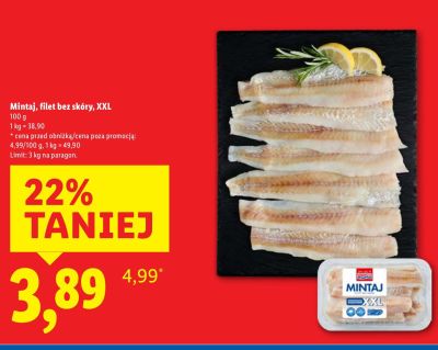 Mintaj, filet bez skóry, XXL promocja w Lidl