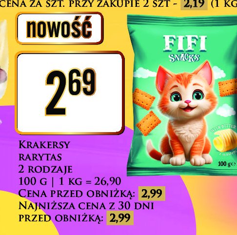 Krakersy maślane Fifi promocja w Dino