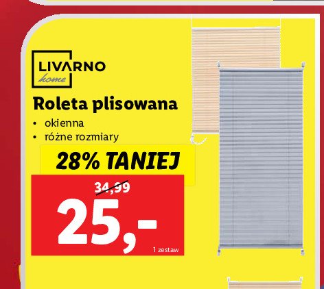 Roleta plisowana 60 x 130 cm LIVARNO HOME promocja