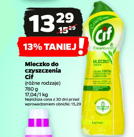 Mleczko do czyszczenia lemon Cif cream promocja