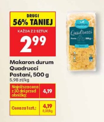 Makaron durum Quadrucci Pastani 500g promocja w Biedronka