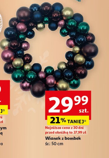 Wianek z bombek 50 cm Actuel promocja w Auchan