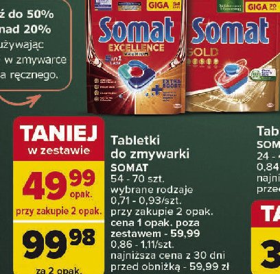 Tabletki do zmywarki Somat excellence premium 5in1 promocja