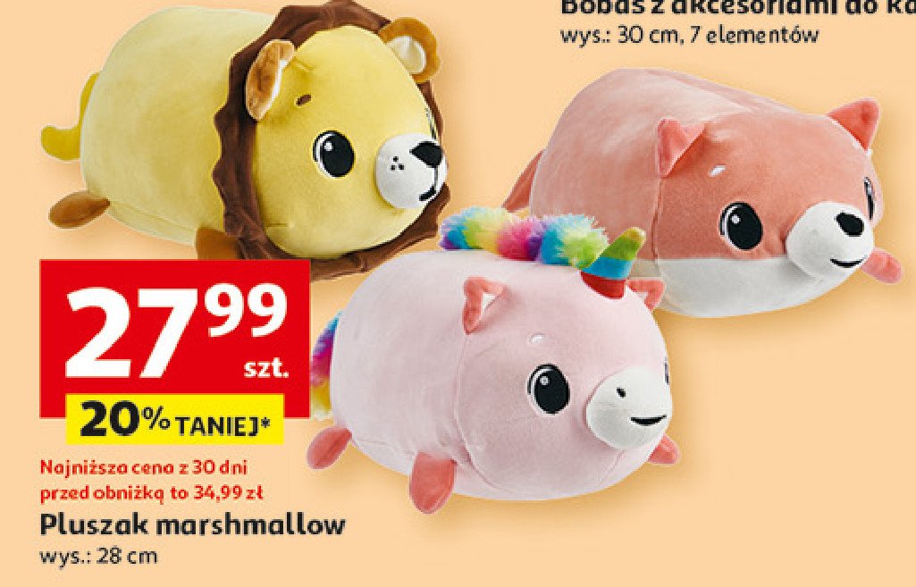 Pluszak marshmallow 28 cm One two fun promocja w Auchan