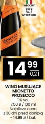 Wino musujące Mionetto Prosecco 11% vol. 0,2l promocja w Twój Market