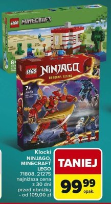 Klocki LEGO NINJAGO, MINECRAFT LEGO 71808, 21275 promocja w Carrefour