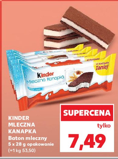 Baton Kinder mleczna kanapka promocja w Kaufland