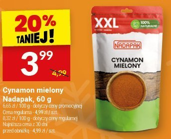 Cynamon mielony Nadapak, 60 g promocja w Twój Market