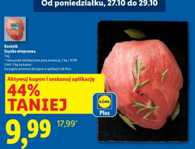 Szynka wieprzowa do pieczenia i w臋dzenia promocja w Lidl