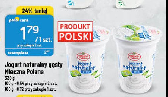 Jogurt naturalny gęsty Mleczna polana promocja