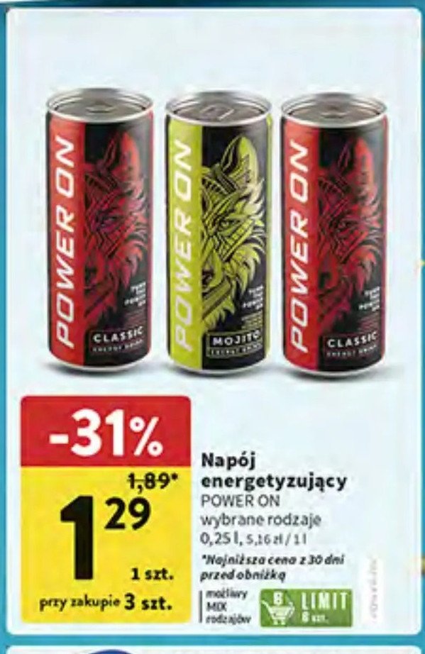 Napój energetyzujący mojito POWER ON promocja