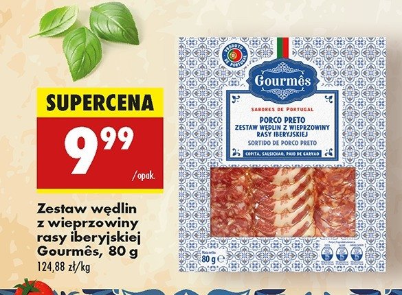 Zestaw wędlin z wieprzowiny rasy iberyjskiej Gourmes promocja w Biedronka