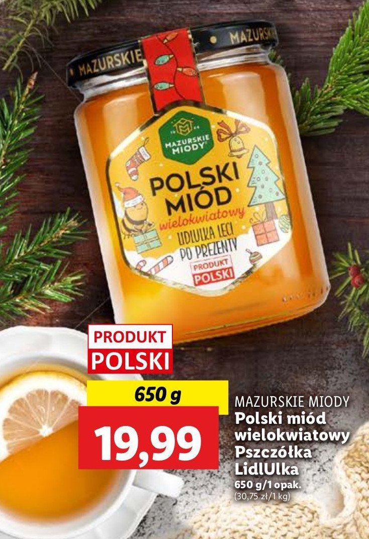 Polski miód wielokwiatowy pszczółki lidlulki Mazurskie miody Mazurskie miody1 promocja