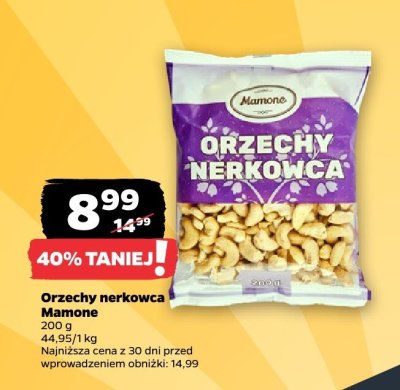Orzechy nerkowca Mamone promocja w Netto