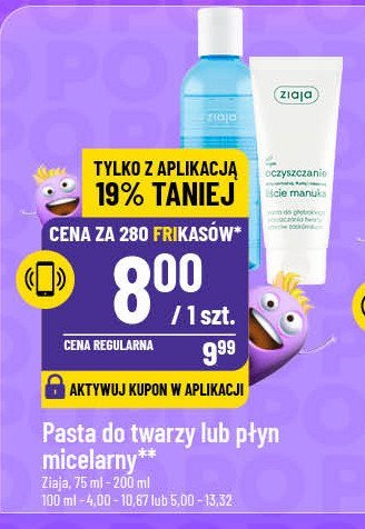 Pasta do głębokiego oczyszczania twarzy przeciw zaskórnikom Ziaja oczyszczanie liście manuka promocja