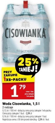 Woda Cisowianka, 1,5 l promocja w Twój Market