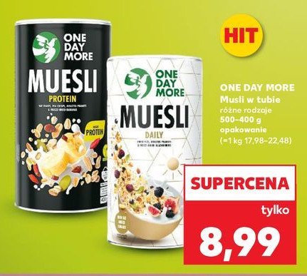 Musli proteinowe One day more promocja w Kaufland