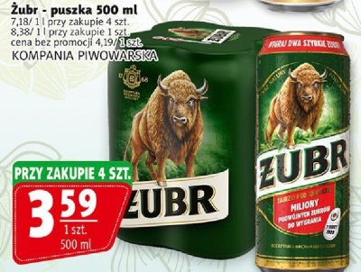 Piwo Żubr - puszka promocja w Prim Market