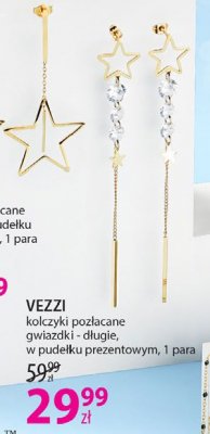 Kolczyki gwiazdki długie w pudełku Vezzi promocja