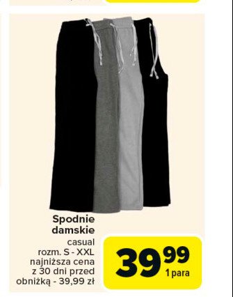 Spodnie damskie casual s-xxl promocja w Carrefour