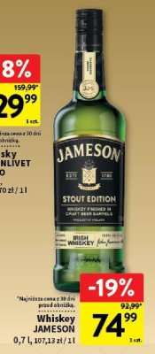 Whiskey JAMESON STOUT EDITION promocja w Intermarche