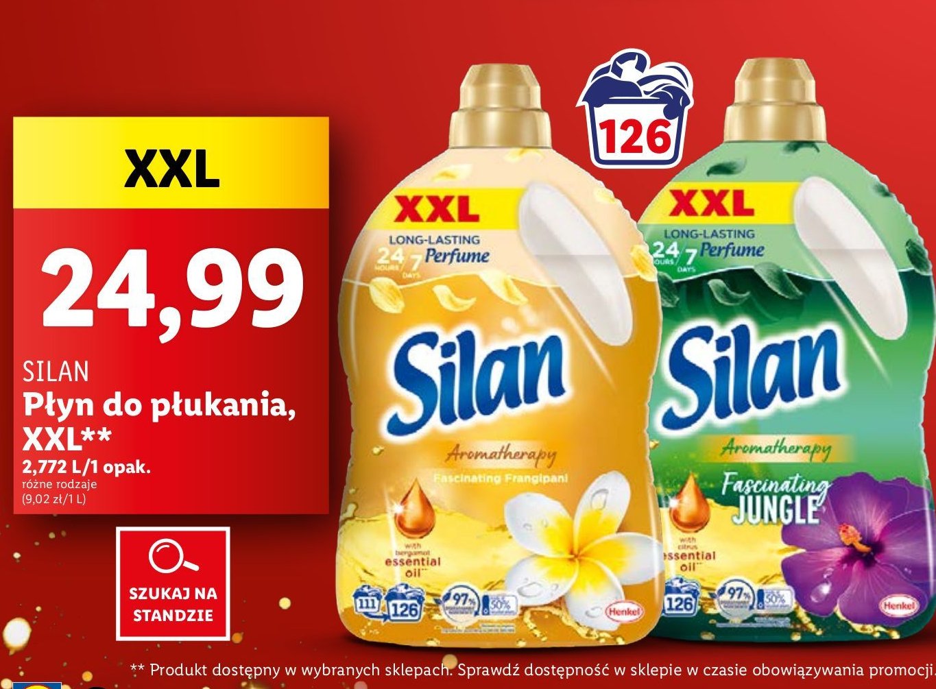 Płyn do płukania fascinating frangipani Silan aromatherapy promocja w Lidl