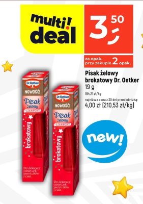 Pisak żelowy brakatowy Dr. Oetker promocja w Dealz