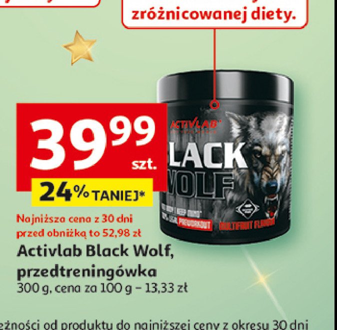 Przedtreningówka black wolf Activlab promocja w Auchan