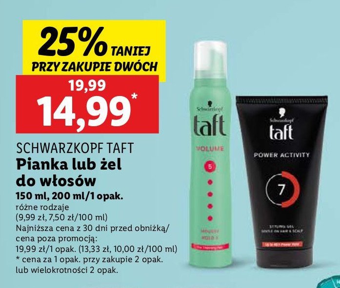 Żel do włosów TAFT POWER ACTIVITY promocja