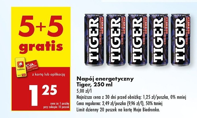 Nap贸j original Tiger energy drink promocja