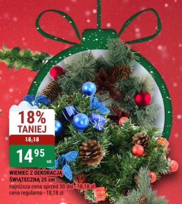 Wieniec z dekoracją świąteczną 25 cm promocja w bi1